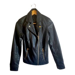 BACCINI Black Bomber Jacket Size Medium